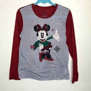 Disney Minnie Mouse Christmas Long Sleeve Tee Small